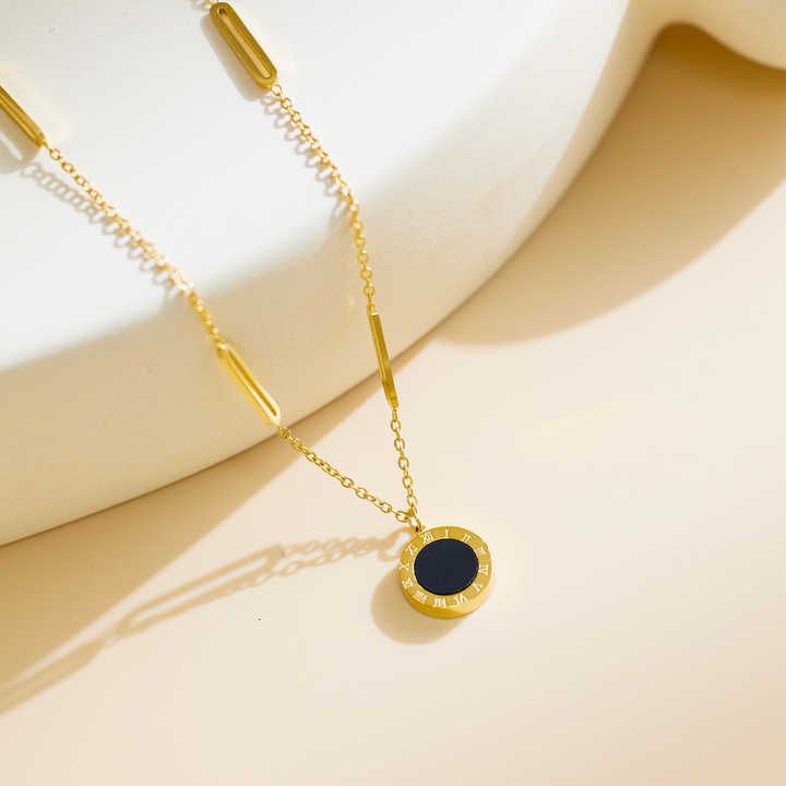 Reversible Black & White Stainless Necklace