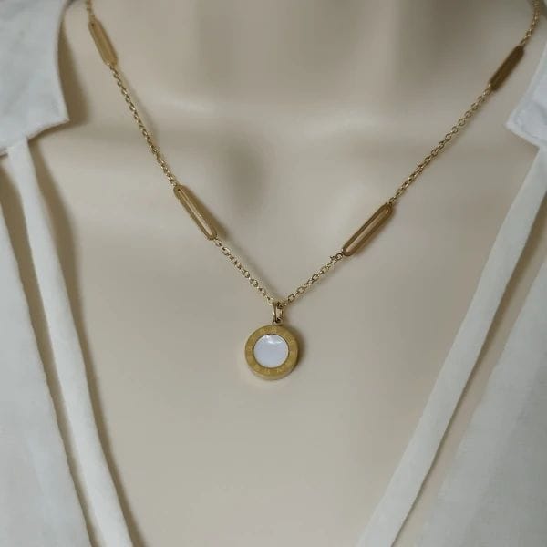 Reversible Black & White Stainless Necklace