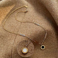 Reversible Black & White Stainless Necklace